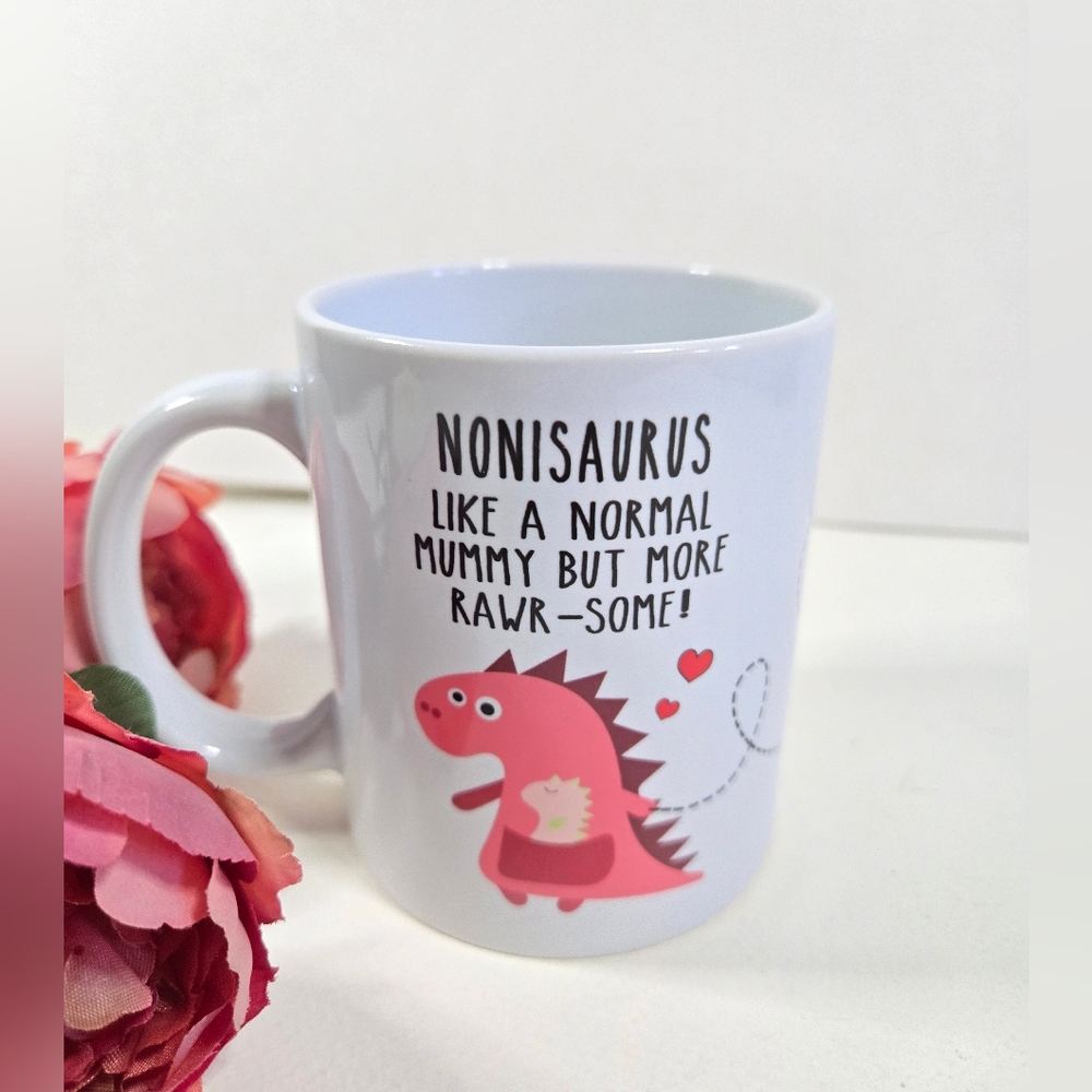 Cute Dinosaur Themed Mug for Mothers' Day. Grandma Gift Nonisaurus Mug Noni Gift